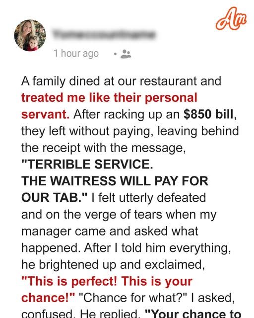 A Family Criticized My Service and Left the Restaurant Without Paying an $850 Bill — but I Turned It to My Advantage
