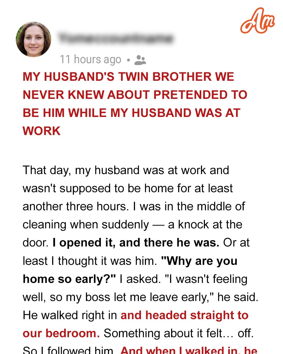 While My Husband Was at Work, the Twin We Never Knew About Came Home Pretending to Be Him