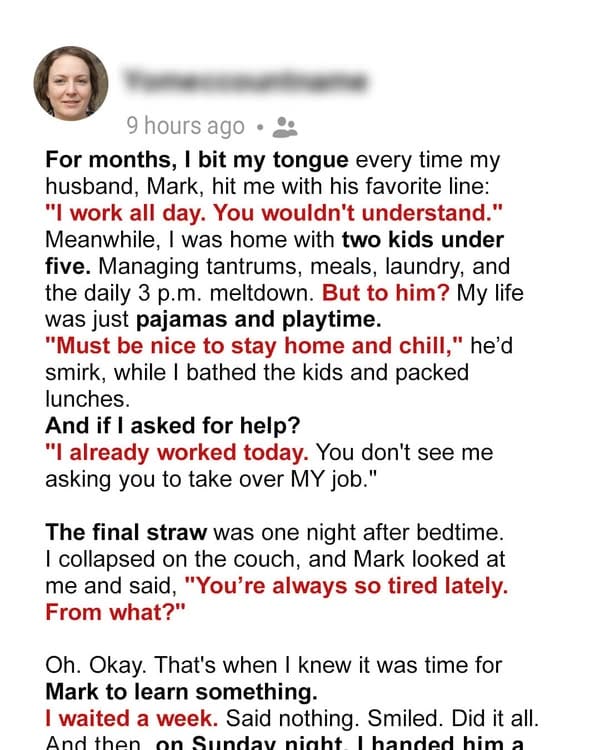 My Husband Refused to Help with the Kids Because He ‘Works All Day’ — So I Gave Him a Day off He’ll Never Forget