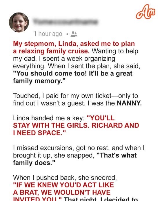I Helped Plan a Family Cruise for My Dad and Stepmom & They Invited Me Too—I Didn’t Know They’d Turn Me Into the Nanny