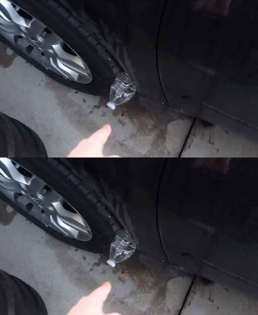 If You See A Plastic Bottle On Your Tire, This is What It Might Mean