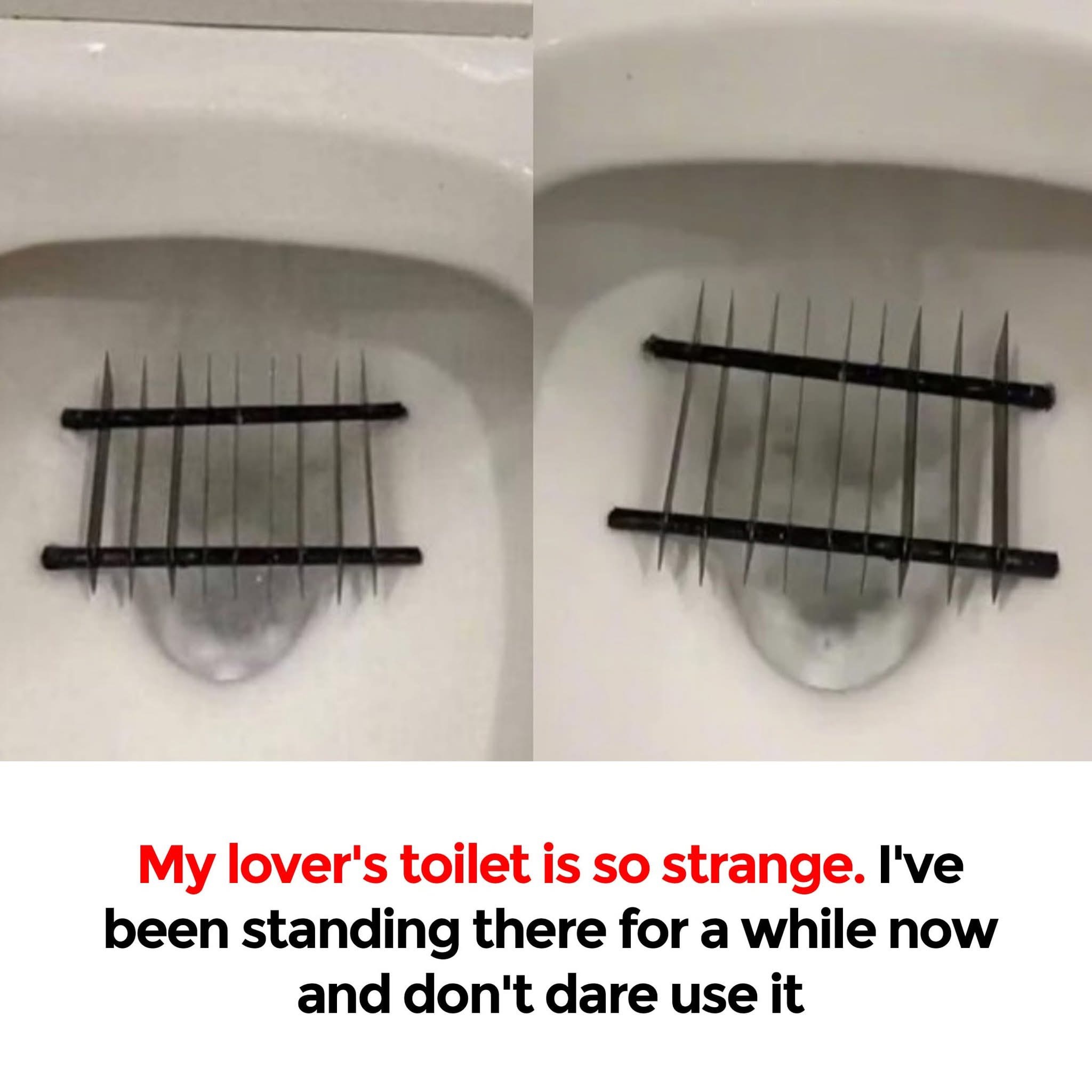 Woman stunned over a strange metal object placed inside lover’s toilet
