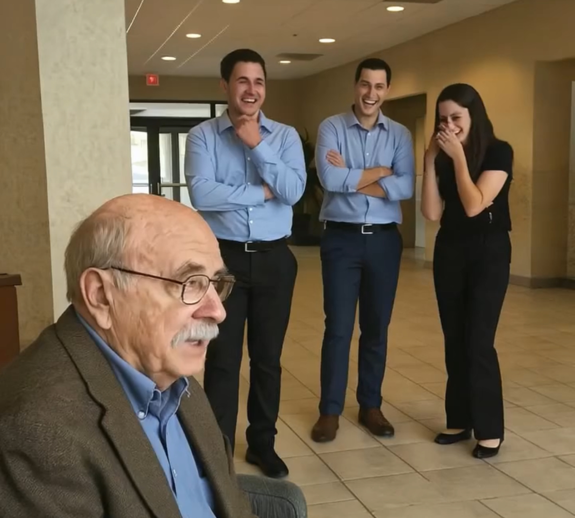 Employees Mocked the Quiet Old Man in the Lobby—Until He Walked Into the Boardroom and Closed the Door
