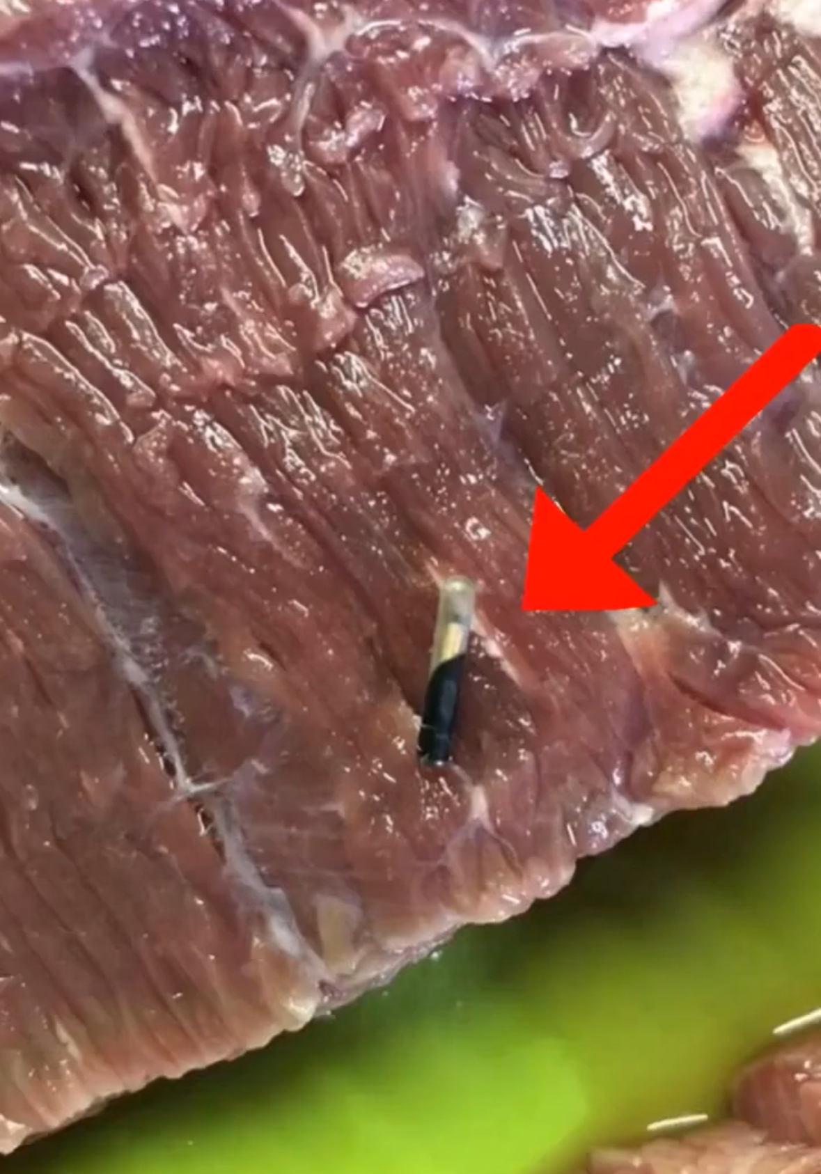 I purchased some meat from the store and found something unusual inside