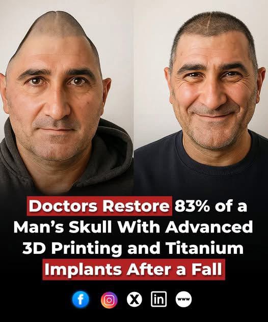 Doctors Restore 83% of Man’s Skull with 3D Printing and Titanium Implants