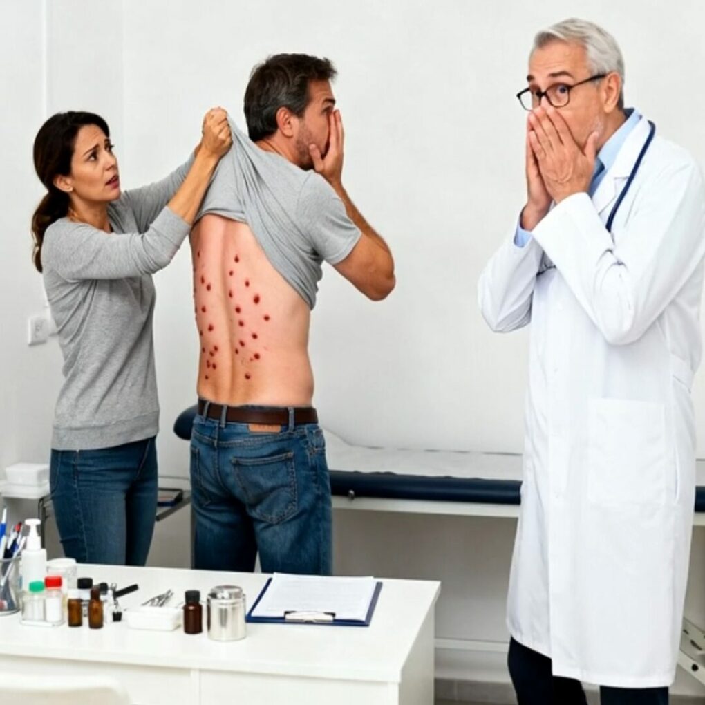 I found 30 red spots that looked like insect eggs on my husband’s back. I rushed him to the emergency room, but the doctor immediately said, “Call the police.”… – TAMMY