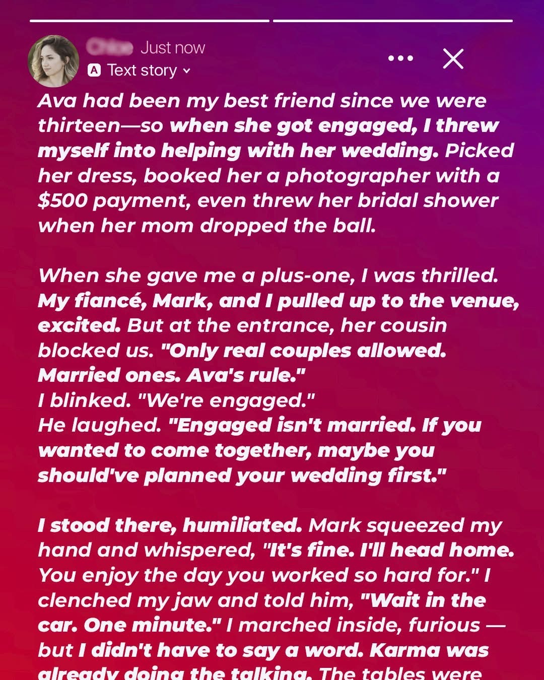 My Best Friend Kicked My Fiancé Out of Her Wedding