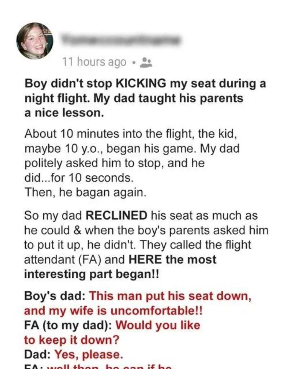 A Kid Kept Kicking My Seat The Entire Flight, Then My Dad Taught The Parents A Lesson They Will Never