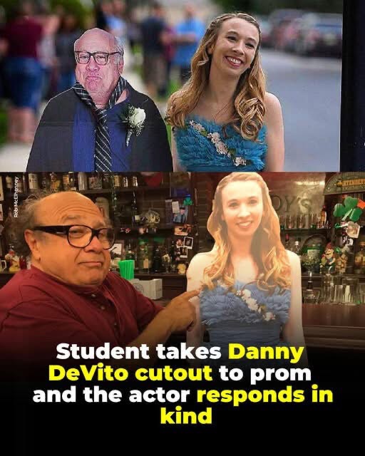 Pennsylvania student Allison Closs took a cardboard cutout of actor Danny DeVito