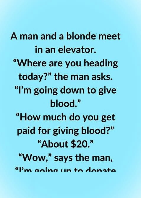 A man and a blonde meet in an elevatorโฆ what happens next is priceless