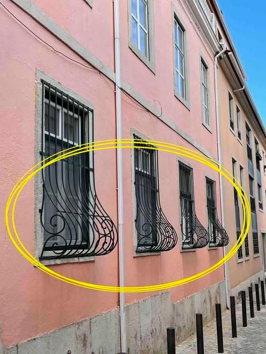 If you see window grills with a curve at the bottom here’s what it means