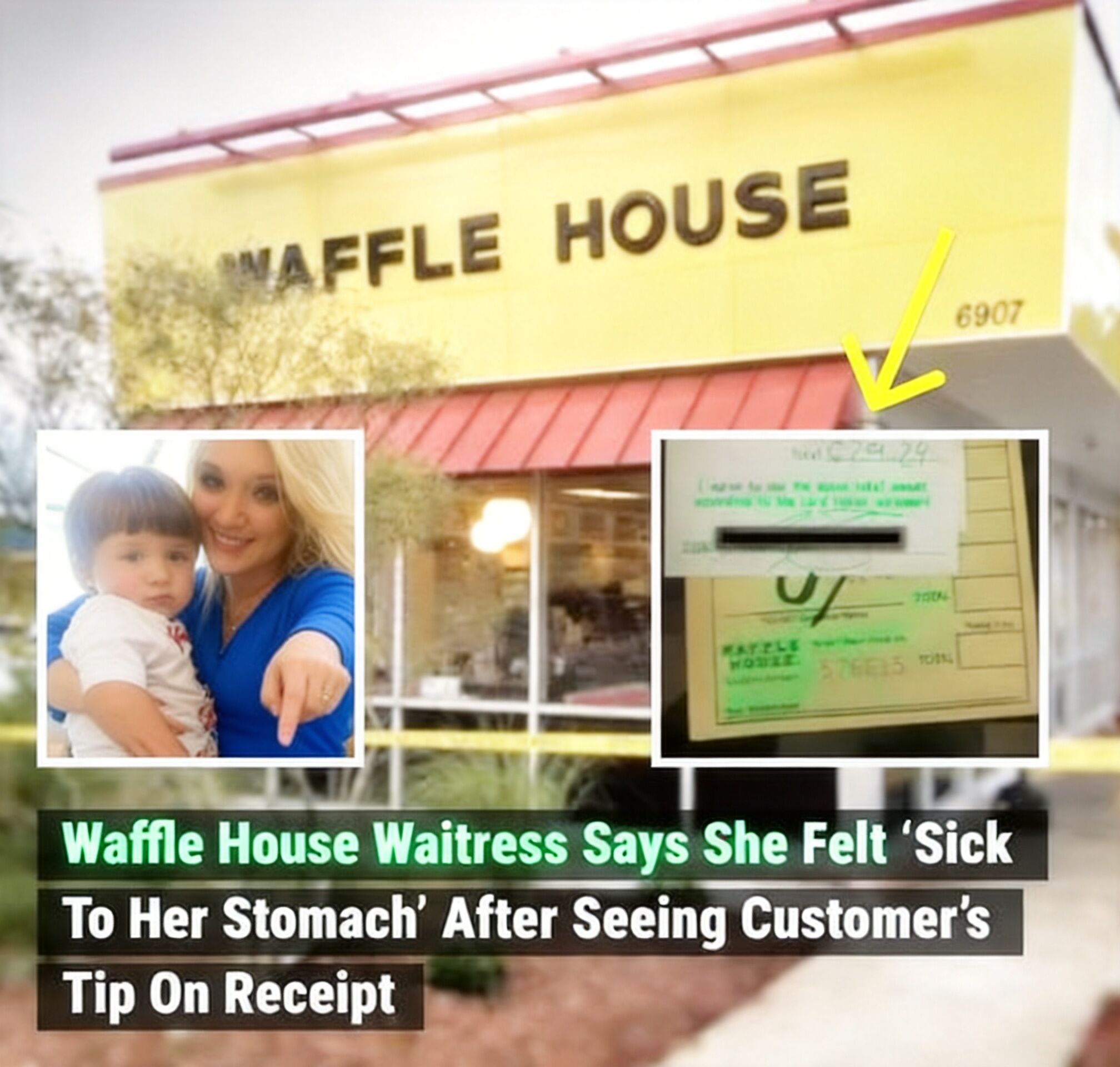 Waffle House Waitress Reacts After Seeing Disturbing Tip on Receipt