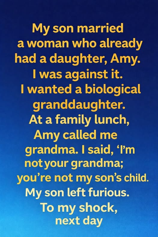 I Refused to Call My Son’s Stepdaughter My Grandchild — Then Everything Changed