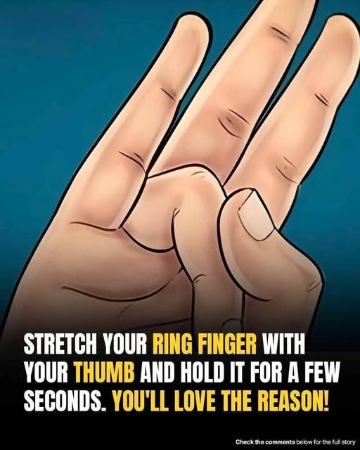 Stretch your ring finger with your thumb and hold it for a few seconds. You’ll love the reason!