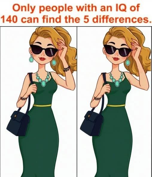 Only people with an IQ of 140 can spot the 5 differences.
