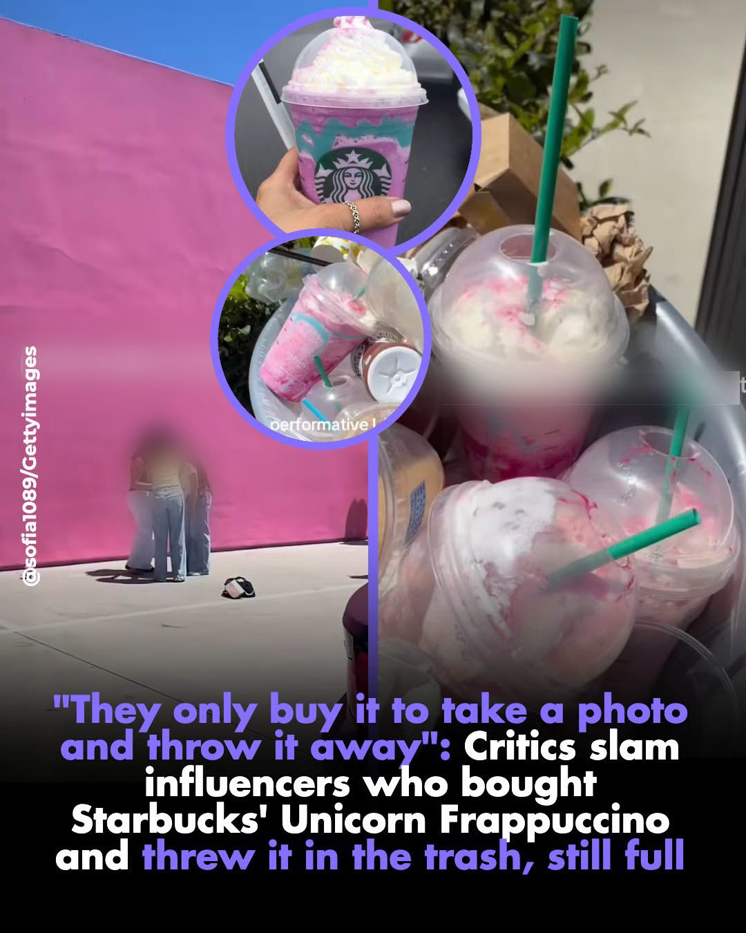 They only buy it to take a photo and throw it away”: Influencers who bought Starbucks’ Unicorn Frappuccino and threw it away full are criticized