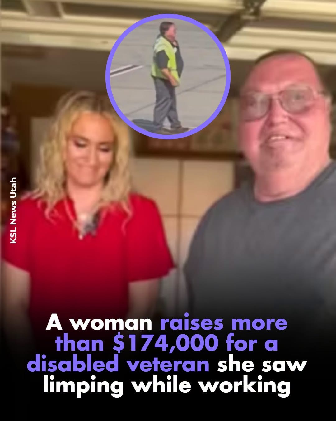 A woman raises more than 174.000 dollars for a disabled veteran she saw limping while working