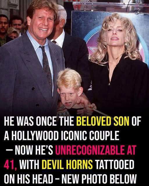 Farrah Fawcettโs son is unrecognizable at 41, with devil horns inked into his scalp