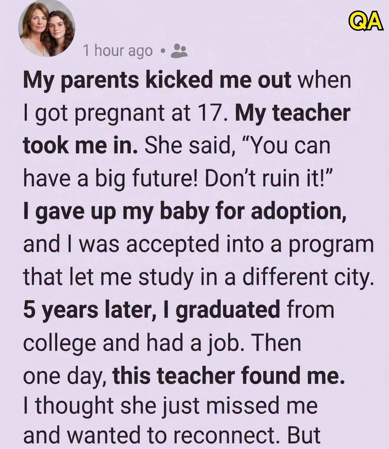 My Parents Kicked Me Out At 17 After I Got Pregnant โ Then My Teacher Changed My Life