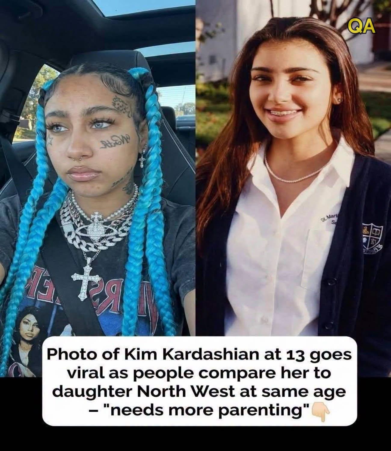 Photo of Kim Kardashian at 13 sparks debate on North Westโs appearance