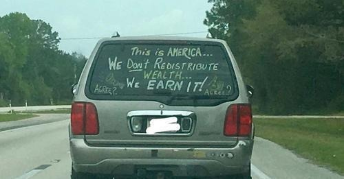 Driverโs Window Message Starts Conversation About Wealth and Opportunity